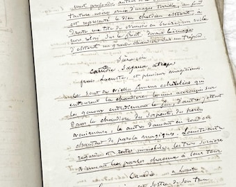 Late 19th - 100-pages French Handwritten Manuscript Book - Antique Journal