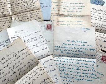 Década de 1940 - Lote de cartas francesas antiguas - Material efímero de la Francia de la época de la guerra