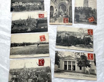 1910s - French Postcard Lot - Historic Town Views & Architecture - Vintage Mail