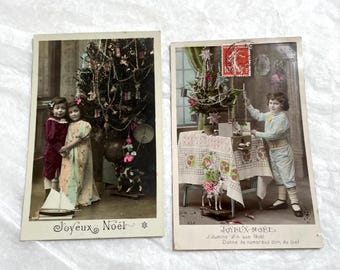 1910s - Vintage French Christmas Postcards - Holiday Ephemera