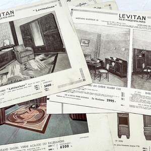 Década de 1930 - 16 páginas grandes del catálogo de muebles de un fabricante - Levitan Paris Interiors – Efímera arquitectónica de la década de 1930 - 8 hojas