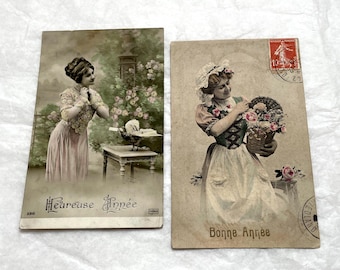 1900s - Vintage French Postcards - Happy New Year