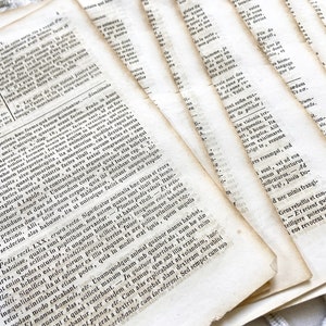 May include: A stack of aged book pages, displaying text in a classic serif font. The pages are yellowed with age, creating a vintage aesthetic. The image captures the texture and detail of the paper.