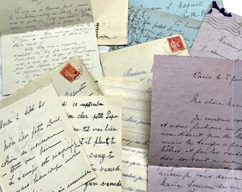 1930s - French Handwritten Letters Set - Vintage Ephemera Collection