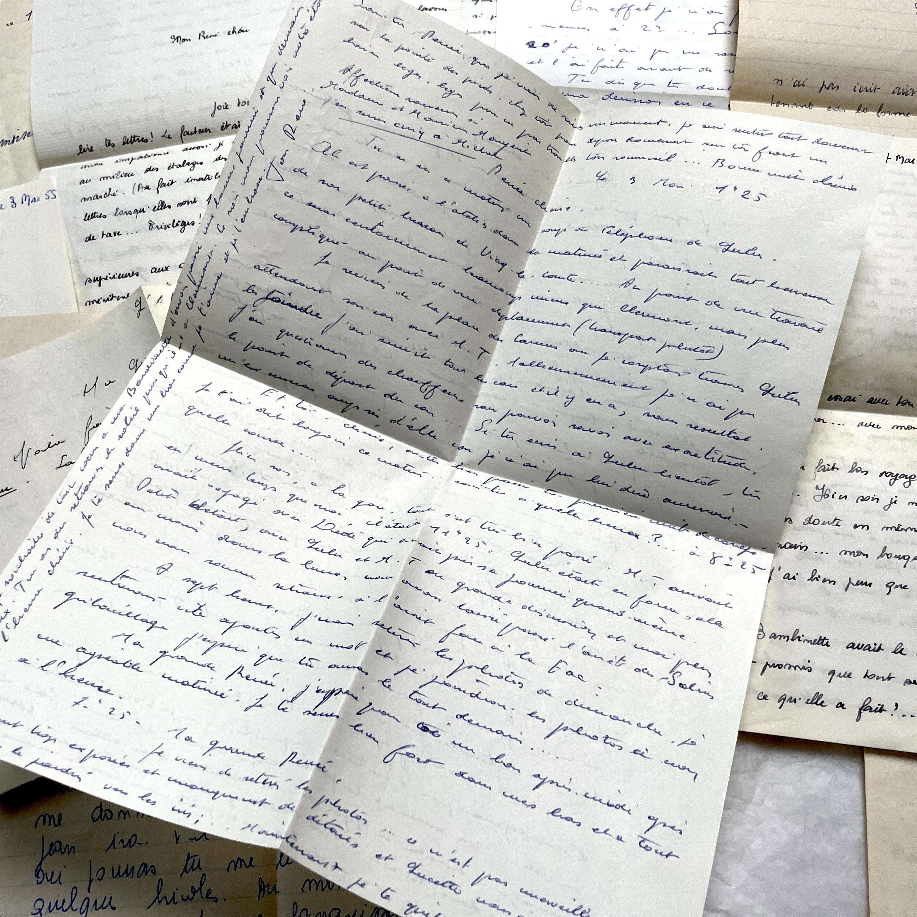 1950s - Set of 10 French Handwritten Letters - European Ephemera - Etsy