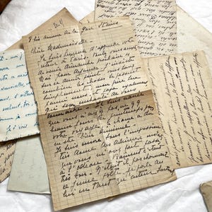 Década de 1910 - Historia de Jeanne - 10 cartas conservadas por Jeanne - Conjunto de 10 cartas francesas sin sobre - Correspondencia de la Primera Guerra Mundial