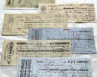 Late 19th Century - Set of 6 French Bills of Exchange - Financial History