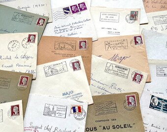 1960s - French Envelopes Lot - Vintage Mail with Stamps and Postmarks