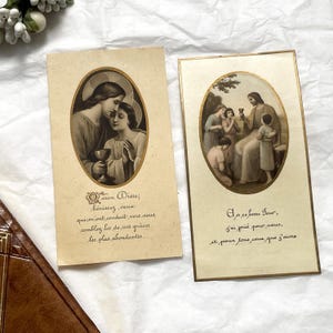 Années 30 - carte sainte française vintage - éphémères religieux catholiques - cartes de communion vintage - éphémères spirituels