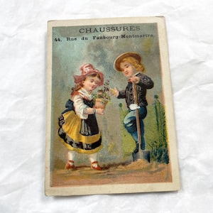 1890er Jahre - Antike französische Chromolithograph-Werbekarte - J. Barbotin - Paris