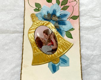 1920s - Romantic Bell Greeting Card - Vintage Love Photo