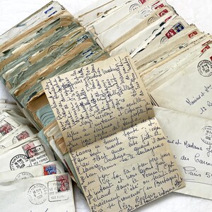 Década de 1950 - Década de 1960 - 5 o 10 cartas de una madre a su hija y a su yerno - Cartas francesas en su sobre