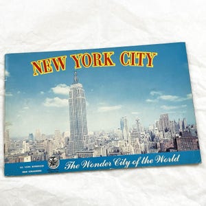Anni '50 - Libretto di souvenir di New York City - "La città meravigliosa del mondo" - Immagini Kodachrome, Empire State, ponti, mappa - 1959