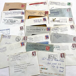 1950s - 20 French envelopes from 1950s-1960s - Without letters - Business Envelopes – Ephemera with Stamps & Letterheads – Industrial Mail
