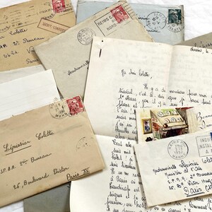 1950s - 10 letters or cards - French letters in their envelope
