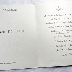 Jaren 60 - Groot Frans voeringmenu - voering "Flandre" - Menu de Gala van 31 december 1961