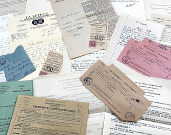 1950s - Vintage Ephemera Lot – French Letters, Invoices and Legal Documents from Notary Archive