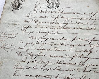 1820s - French Notarial Act - Historical Legal Manuscript