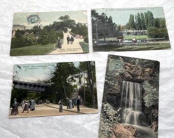 1900s - Lot of 4 Paris Postcards - Buttes Chaumont, Parc Montsouris