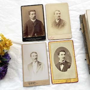 Um 1890 - Antikes französisches CDV-Foto eines Gentleman - Männerporträts - Kabinettkarte eines Lyoner oder Pariser Fotografen - Sepia Studiofoto