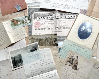 1920s - French Ephemera Lot - 20 Vintage Paper Documents