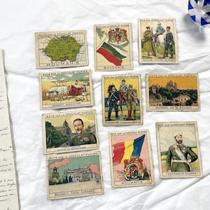 Années 30 - 10 cartes de collection françaises de la chocolaterie Pupier - Cartes françaises sur l'Europe