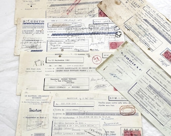 1650s - Lot of 6 Vintage French Bills of Exchange – Handwritten Commercial Documents with Stamps