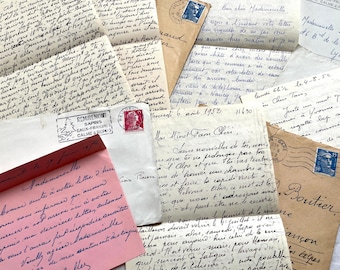 1950s - Vintage French Letters Set - Authentic European Ephemera