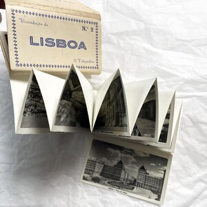 Années 1950 - 21 photos d'accordéon en noir et blanc - souvenir vintage de Lisbonne - souvenir de voyage au Portugal - souvenirs de Lisbonne des années 1950