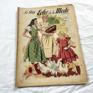 1940er Jahre - Französische Modezeitung „Le Petit Hall de la Mode“ mit Illustrationen, Artikeln und Werbung - 1948