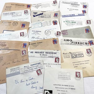 1950s - 20 French envelopes from 1950s-1960s - Without letters - Business Envelopes – Ephemera with Stamps & Letterheads – Industrial Mail