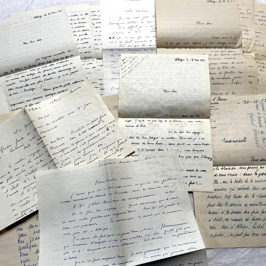 1950s - Set of 10 French Handwritten Letters - European Ephemera - Etsy