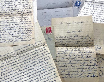 1950s - Set of Five French Handwritten Letters with Envelopes