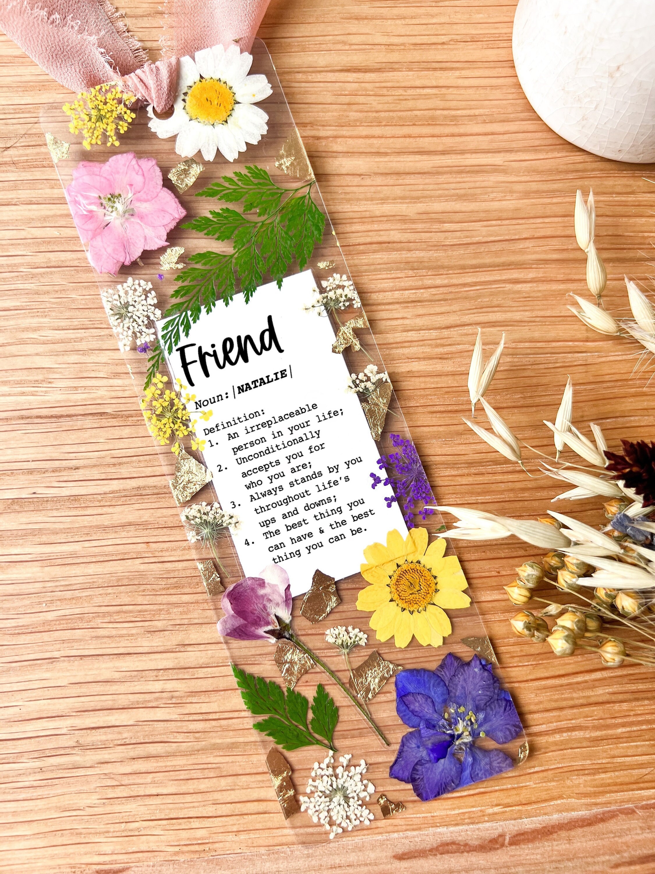 Custom Friendship Definition Floral Bookmark, Unique Birthday Gift for Women Reader Friend, Thank You Friend, Unconditional Love Girlfriends