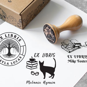 Custom Ex Libris Stamp, Ex Libris Book Stamp, Personalized Ex Libris gift, Exlibris rubber stamp, book stamps, sello de libro personalizado