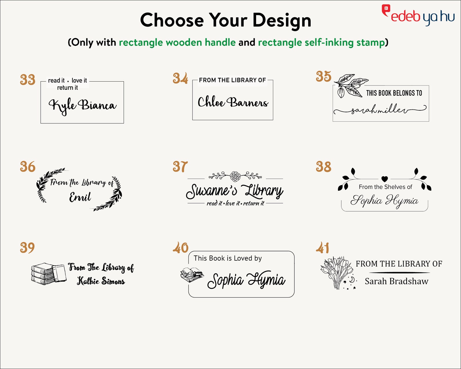 Custom Book Stamp Personalized Self Inking Stamp Book Lover Etsy