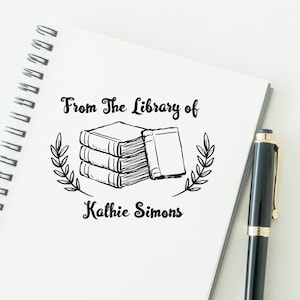 PERSONALIZED STAMP, LIBRARY of Stamp, Custom Library Stamp, Book Stamp, Custom Book Stamp, Bookplate Stamp, Library Stamp, Book Lover Gift