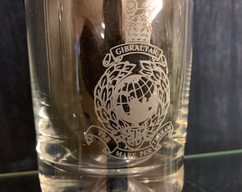 Hand Engraved Royal Marines Whisky Glass | Personalized Military Gift