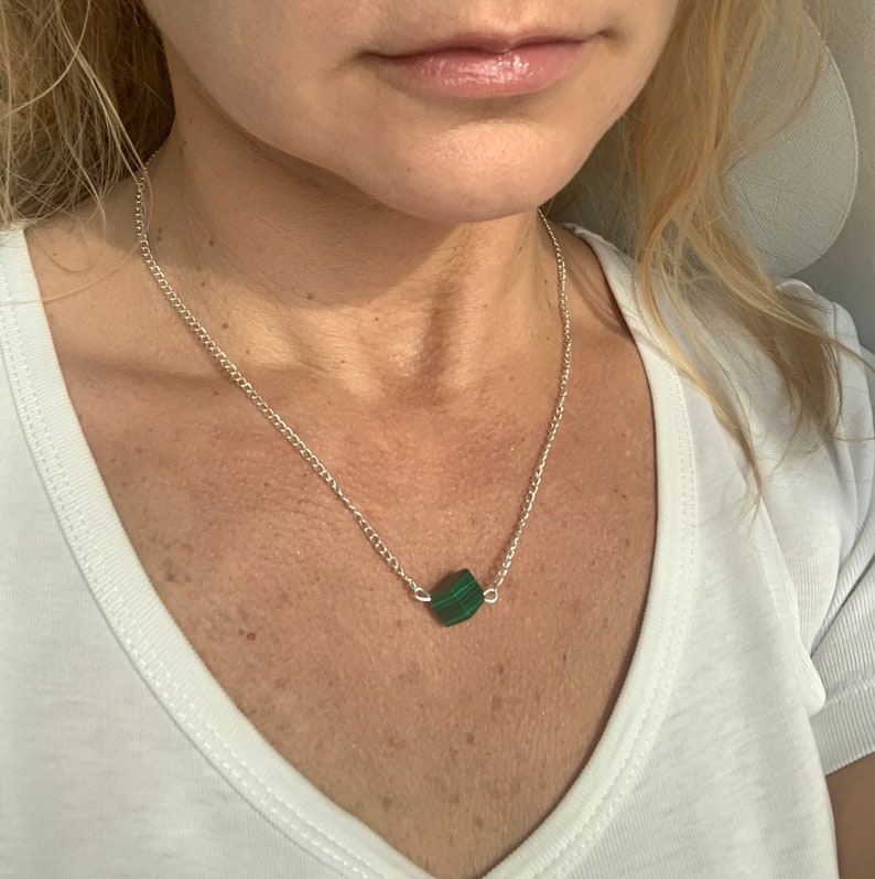 Malachite necklace modern necklace boho necklace malachite jewelry