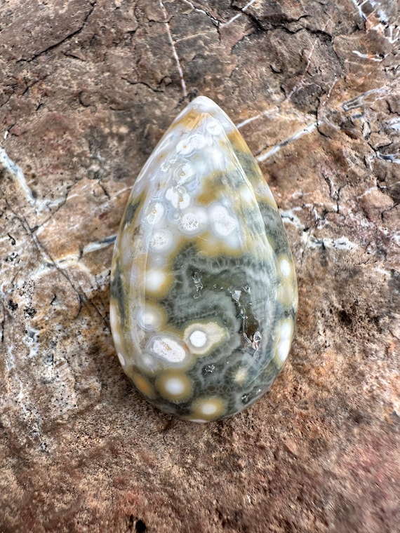 Ocean Jasper Cabochon Druzy Pocket (Not self collected - see description)