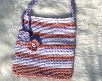 Pastel Crochet Shoulder Bag: Handmade