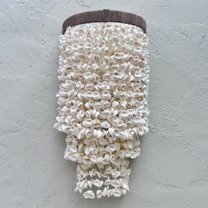Coastal Wall Pendant Light – Handmade Sea Shell Wall Sconce, Beach House Lighting, Nautical Coastal Home Decor