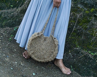 Handwoven Jute Crochet Bag | Round Tote, Sustainable Style