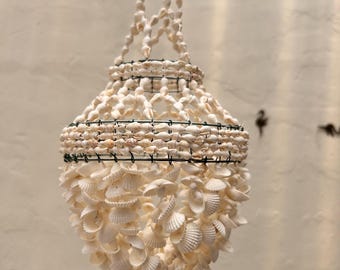 Small Size Style 6 Sea Shells Pendant Light | Nautical Chandelier | Boho Coasatal Decor