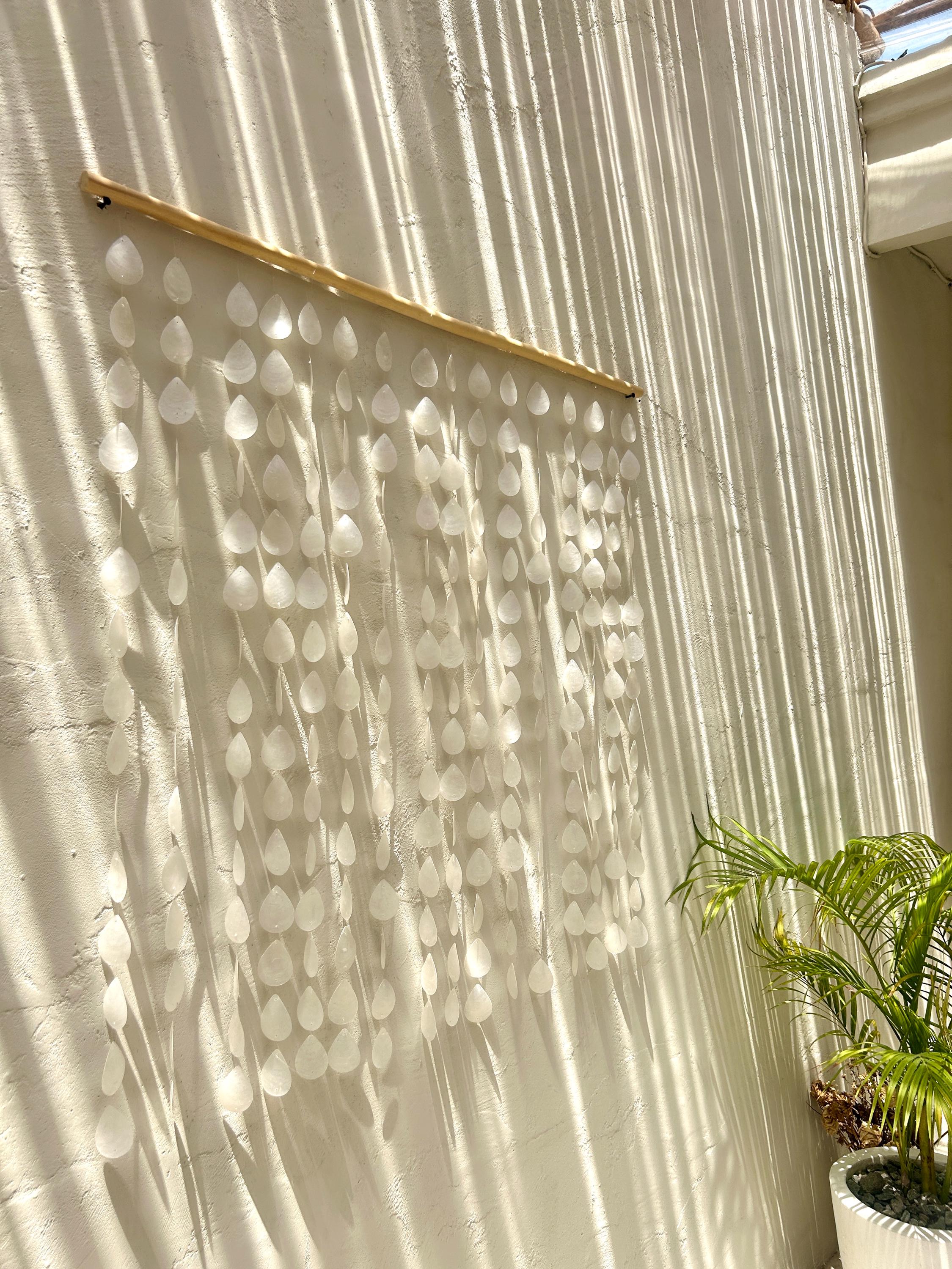 White Capiz Water Drop Shell Wall Hanging | Beach House Boho Decor - Etsy