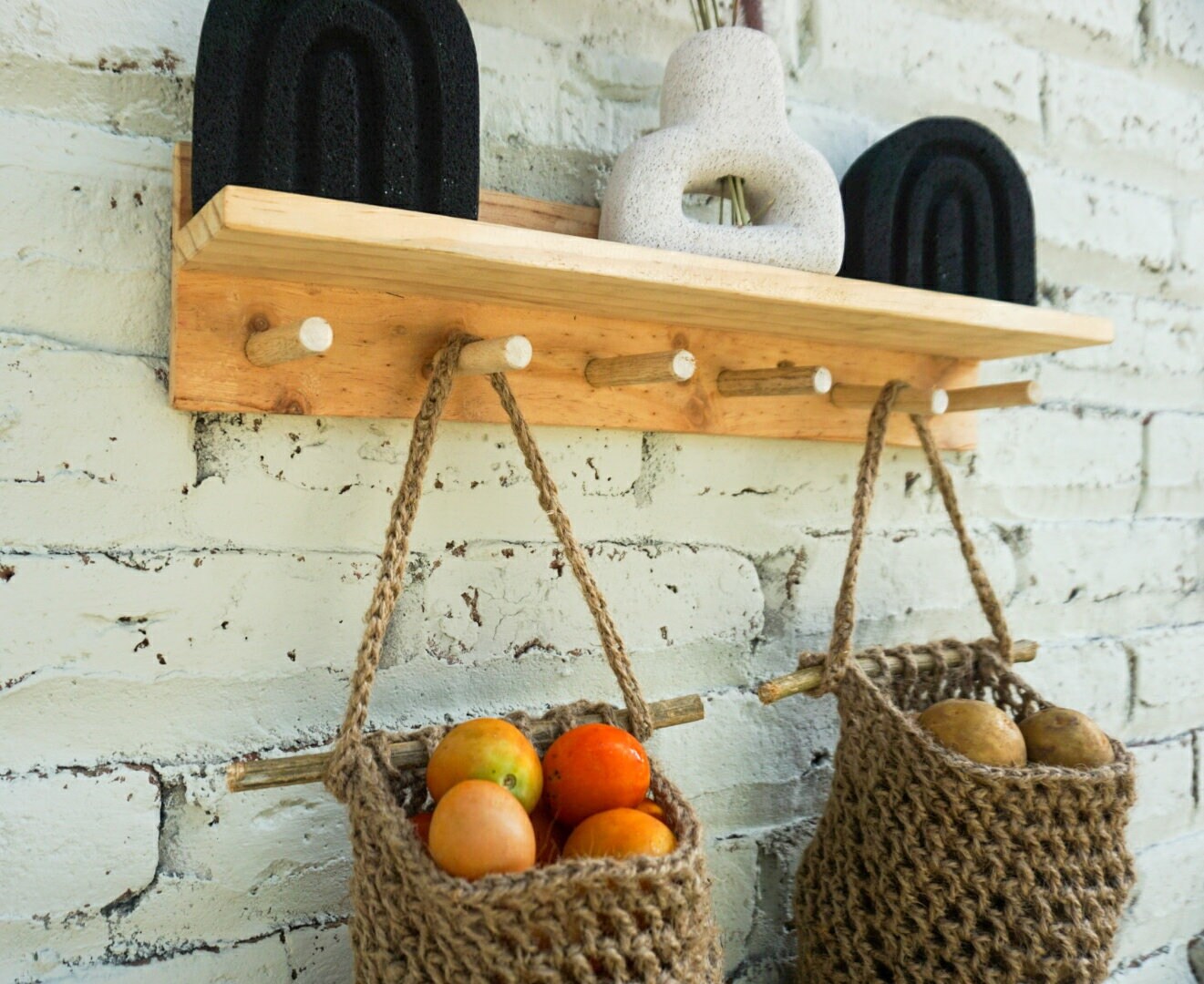 Set of 2 Jute Hanging Basket Large Jute Twine Basket Jute Etsy