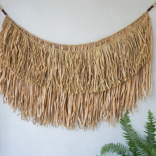 Bali Art Seagrass Natural Wall Hanging Extra Large Fringe Etsy