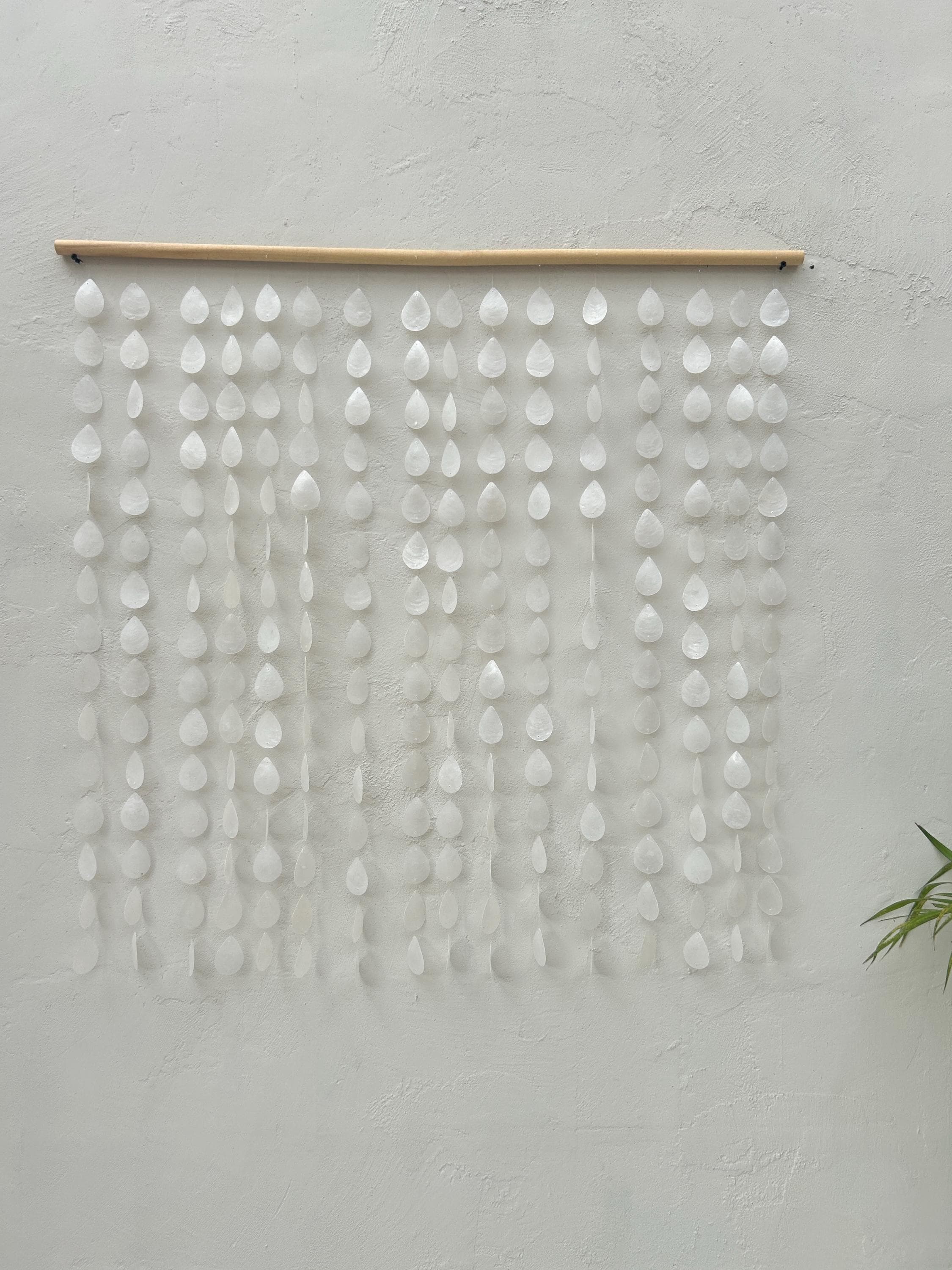 White Capiz Water Drop Shell Wall Hanging | Beach House Boho Decor - Etsy