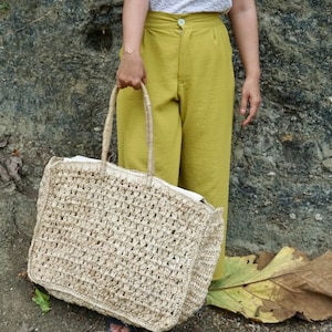 Large raffia crochet summer bag | large beach bag | summer beach bag | raffia large bag