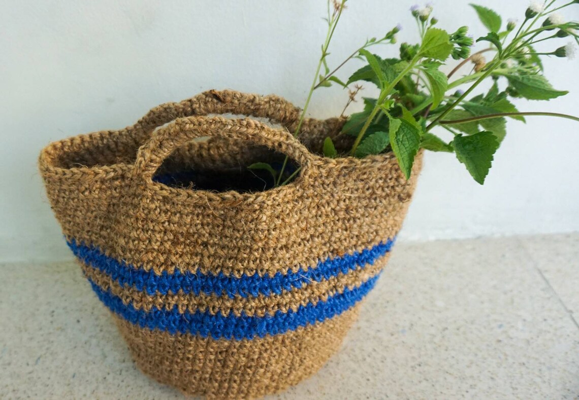 Jute Crochet Plants Basket Jute Pot Cover Jute Plants Etsy UK